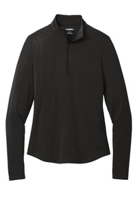OGIO Women's Motion Zip Top in blacktop - women's long sleeve top - alternate view