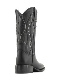 Forastero Women's Durable Leather Boots in black - women's shoe - detail view