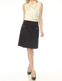 Joseph Ribkoff - \faux Suede A-line Skirt