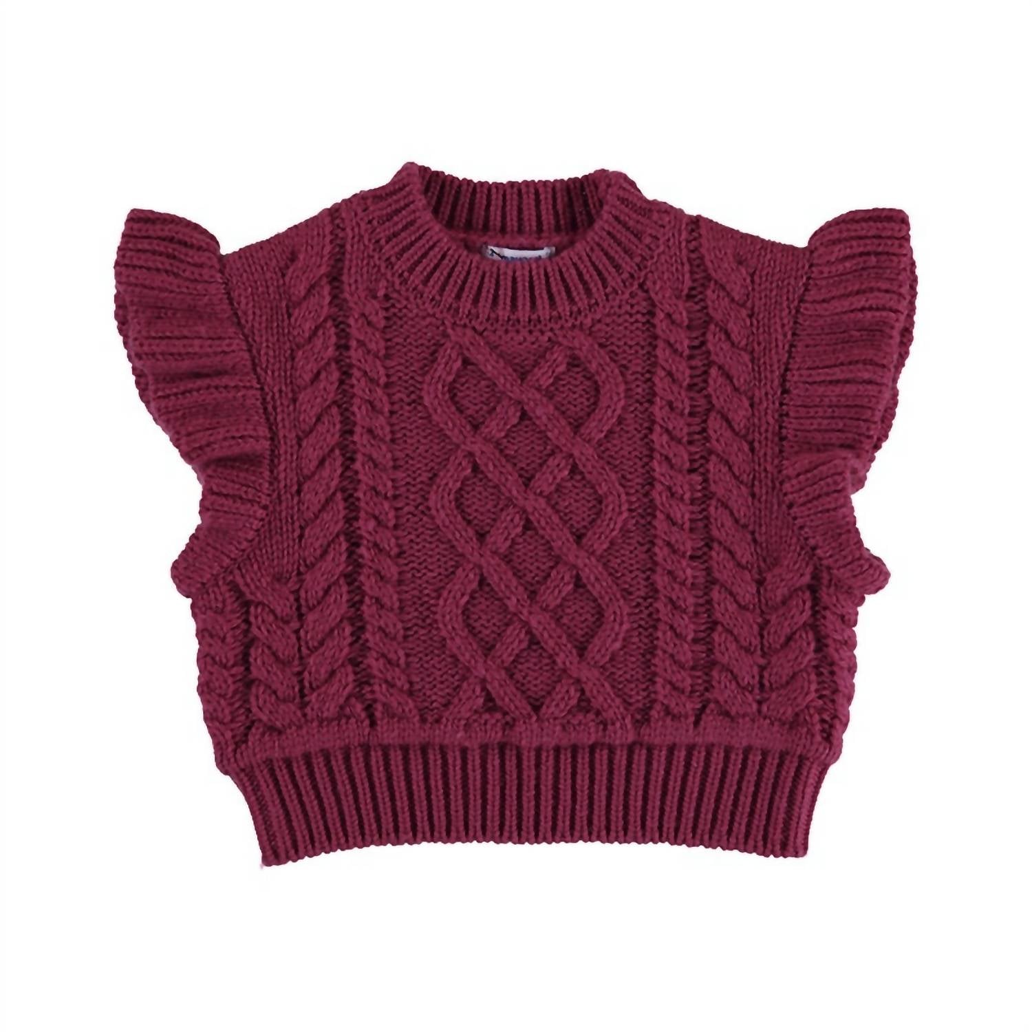 Mayoral - Girls' Cable Ruffle Knit Vest