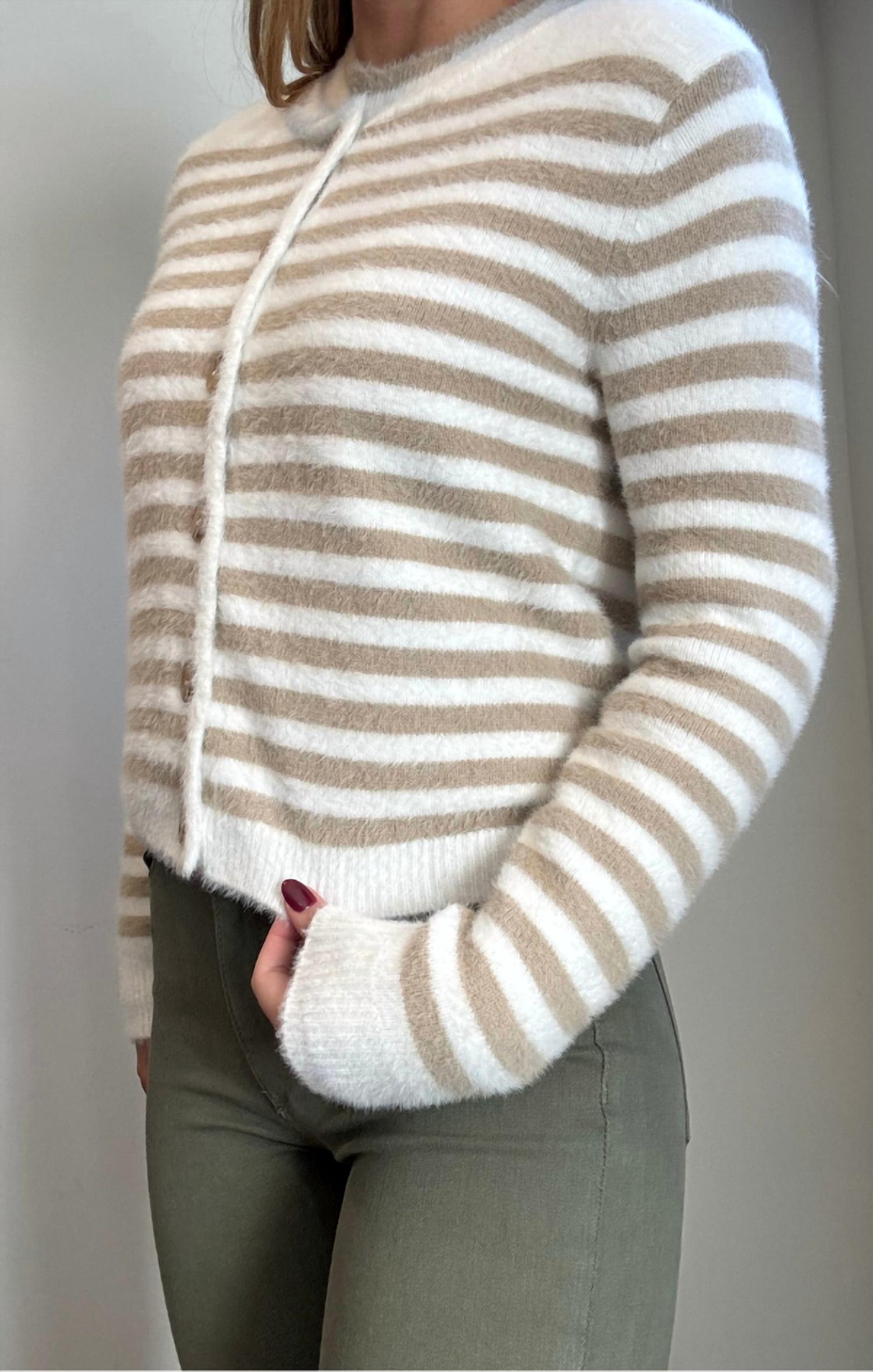 Red Haute - Heidi Striped Cardigan