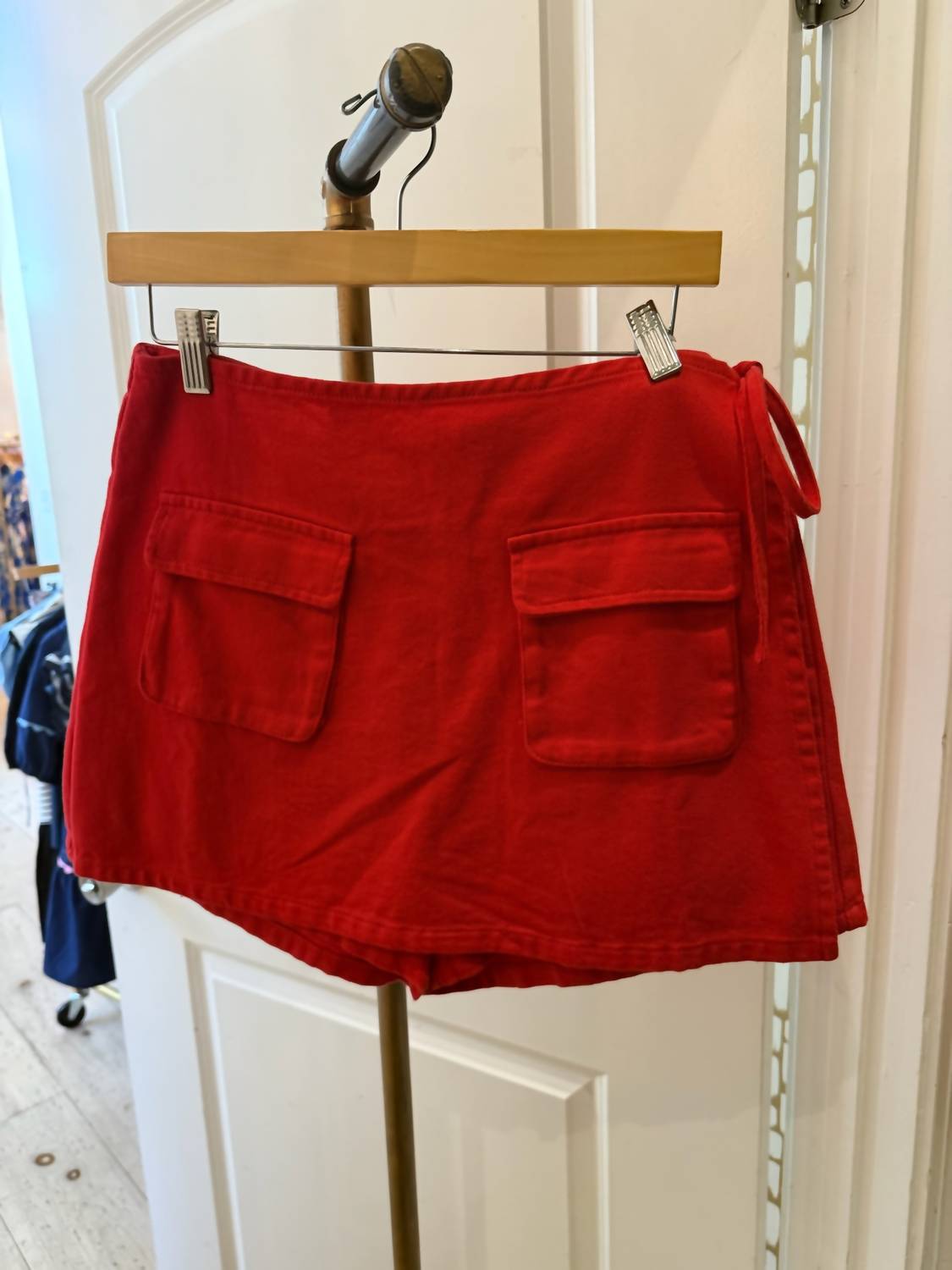 Day + Moon - Denim Wrap Skort With Pockets And Side Ties
