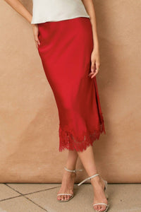 Dress Forum - Sofia Lace Satin Midi Skirt