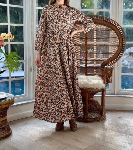 Just Darviny - Boho Long Sleeve Maxi Dress