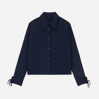 WE-AR4 The 20S Blouse in navy - women's shirt - alternate view