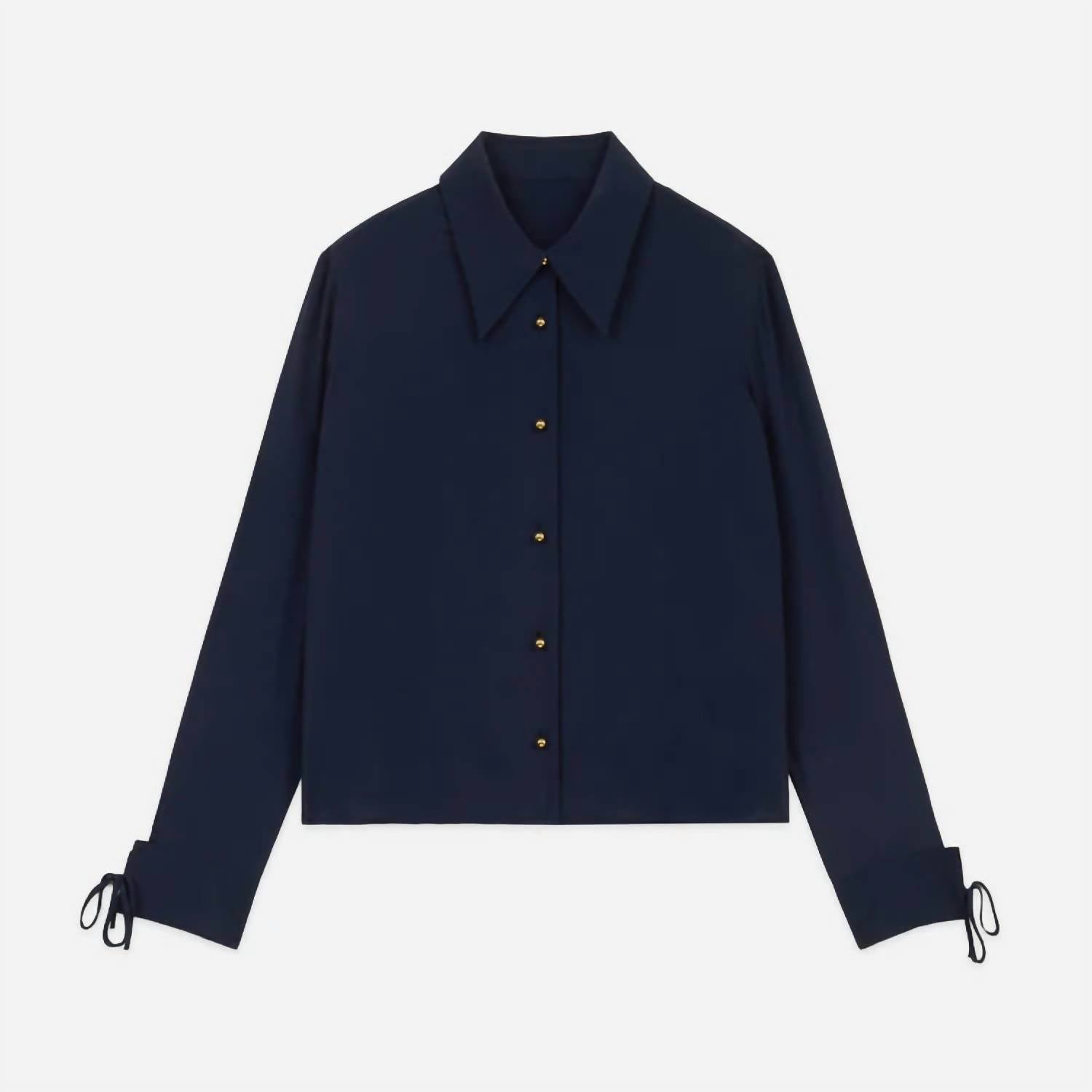 WE-AR4 The 20S Blouse in navy - women's shirt - alternate view