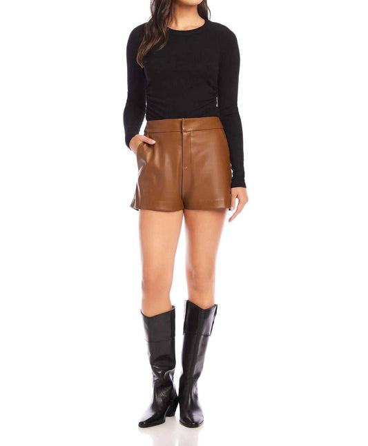 Fifteen Twenty - Modern Faux Leather High Waist Shorts