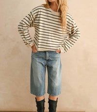 Miou Muse - Sofe Knitted Striped Sweater