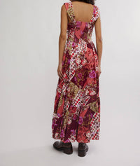 Free People Sasha Maxi Dress in strawberry combo 1 - women's dress - alternate view