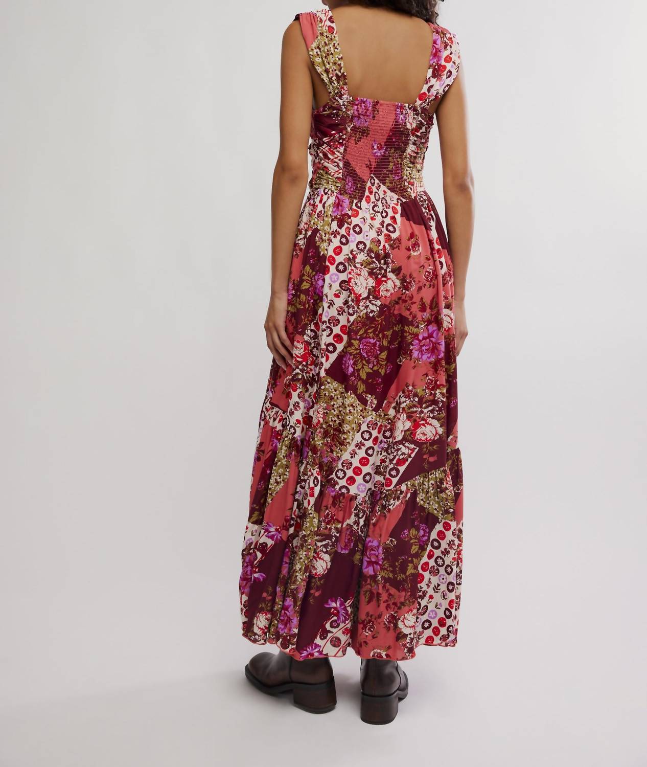 Free People Sasha Maxi Dress in strawberry combo 1 - women's dress - alternate view