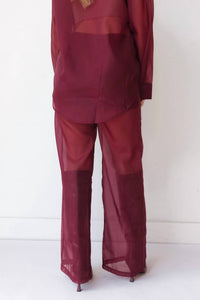 Mimosa Sheer Elegance Pants in burgundy wine - women's pants - view 4