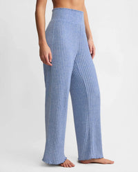 Z Supply Dawn Smocked Mini Ribbed Pant in riviera - women's pants - alternate view