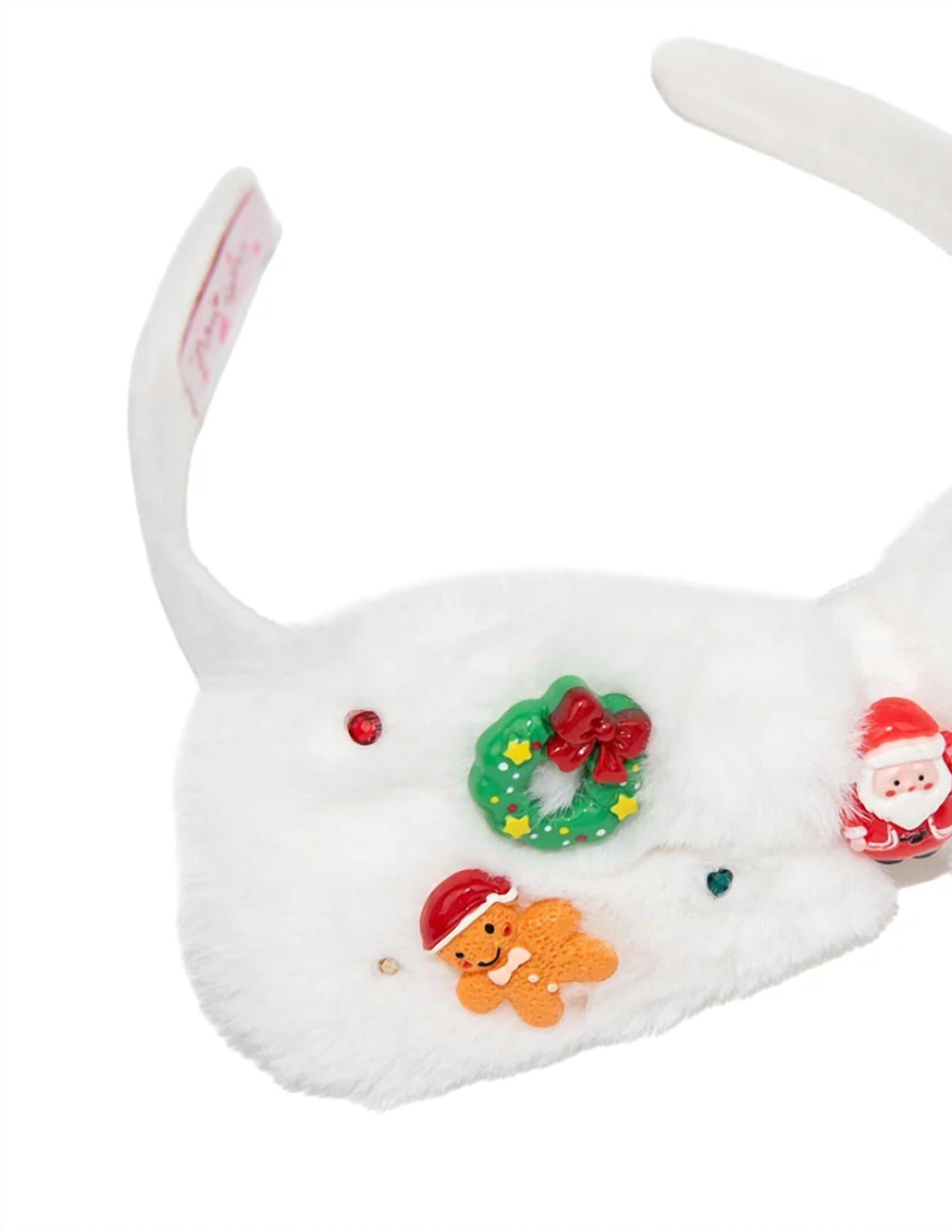 Bari Lynn - Girl's Crystal Charm Faux Fur Christmas Headband
