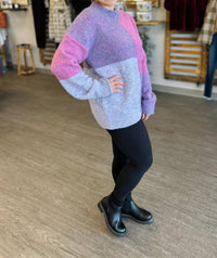 Very J - Colorblock Long Sleeve Sweater