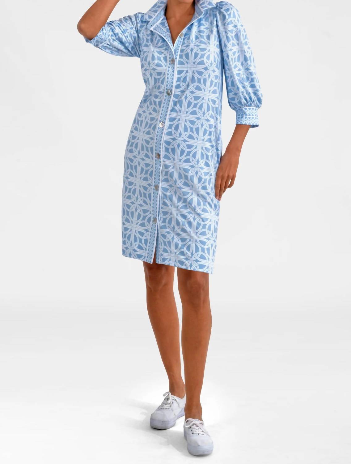 GRETCHEN SCOTT Swagger Ring Toss Mini Dress in periwinkle - women's dress - view 4