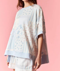 Peach Love - Stripe Floral Patchwork Top