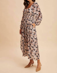 In-Loom - Smocked Button Down Maxi Dress