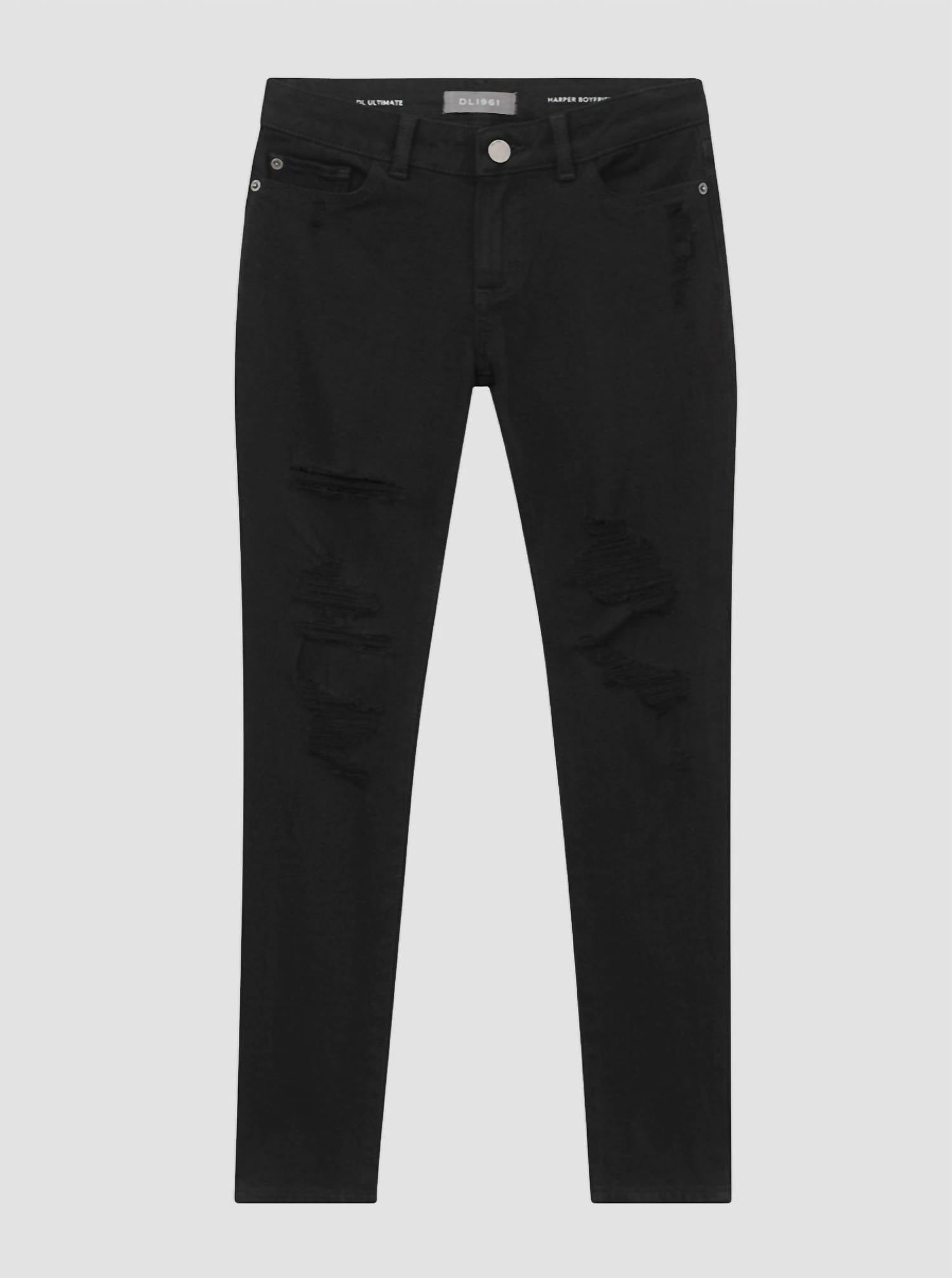 Dl1961 - Kids' - Pitch Distressed Harper Boyfriend Jeans