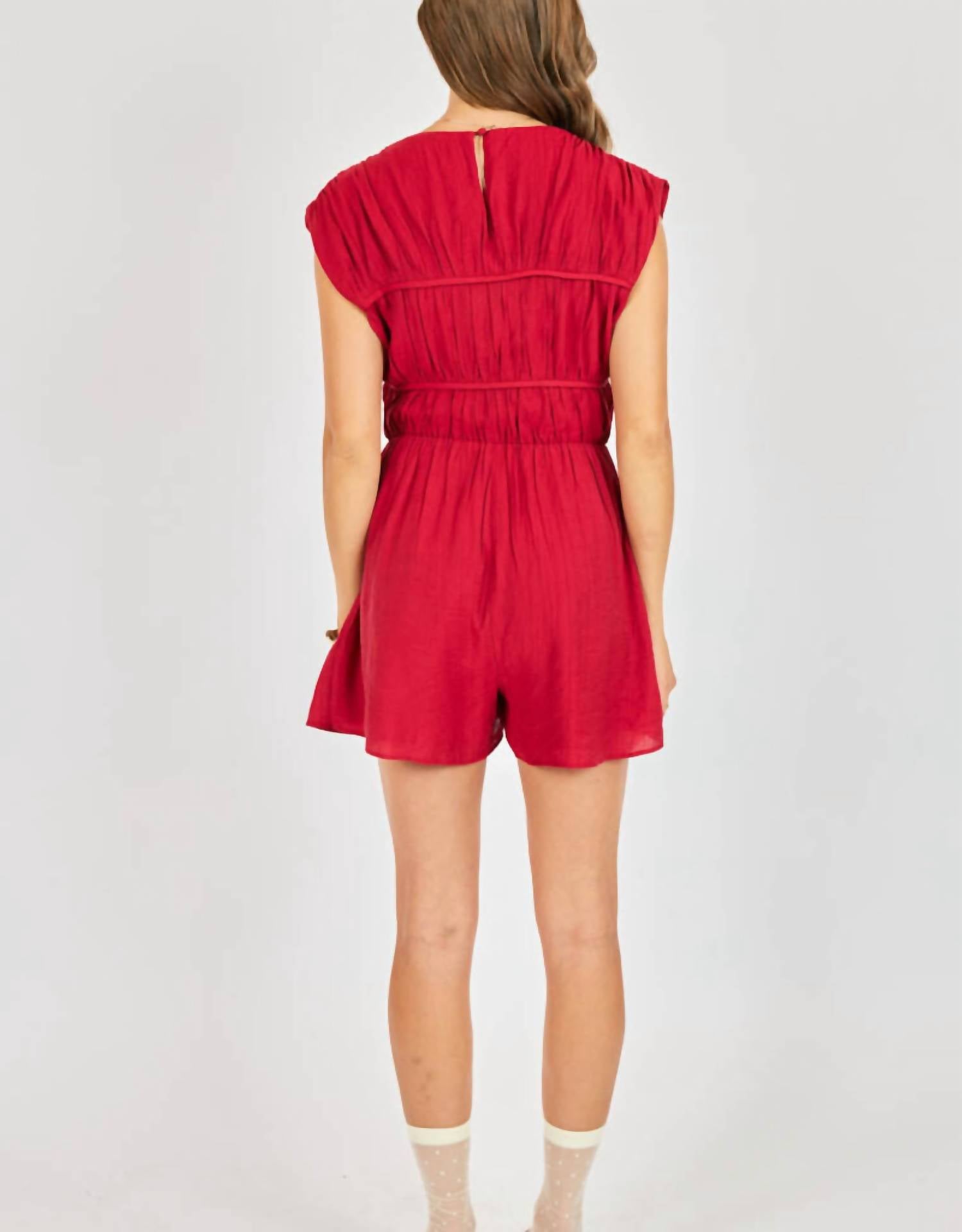 Sadie & Sage Erin Romper in red - women's pants - view 4