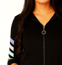 Angel Apparel - Three Quarter Sleeve Stripe Hoodie