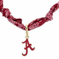 Canvas Style - Women's Alabama Crimson Tide Bandana Scarf Necklace With Logo Pendant