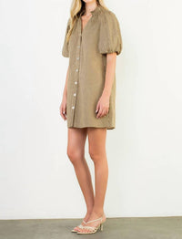 Thml - Puff Sleeve Striped Button Dress