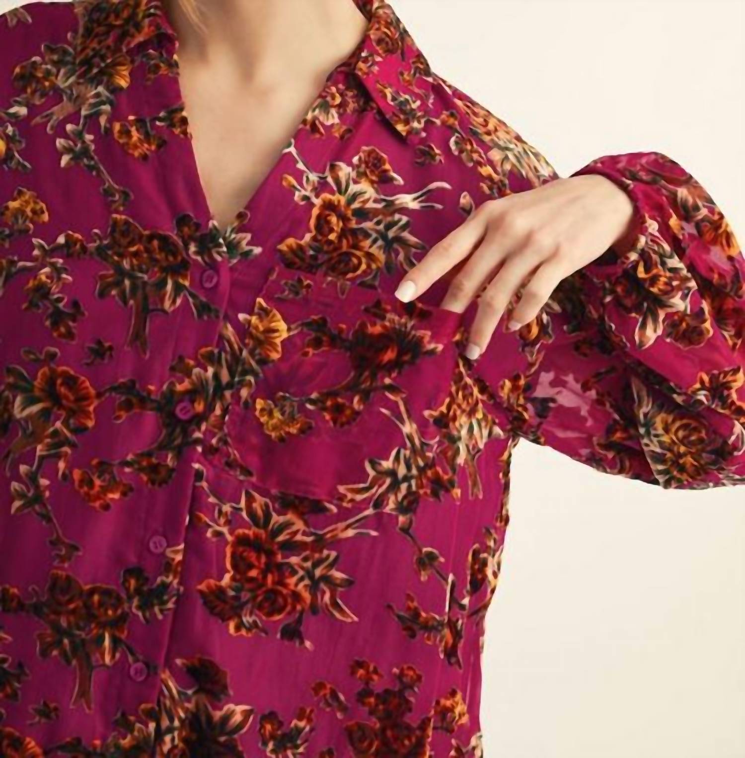 American Poet - Women's Velvet Jacquard Shirt