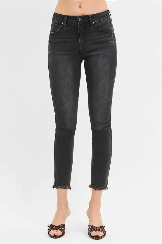 Risen - Mid Rise Tummy Control Crop Skinny Jeans