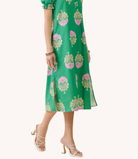 Tcec - Fields Block Print Smocked Midi Dress