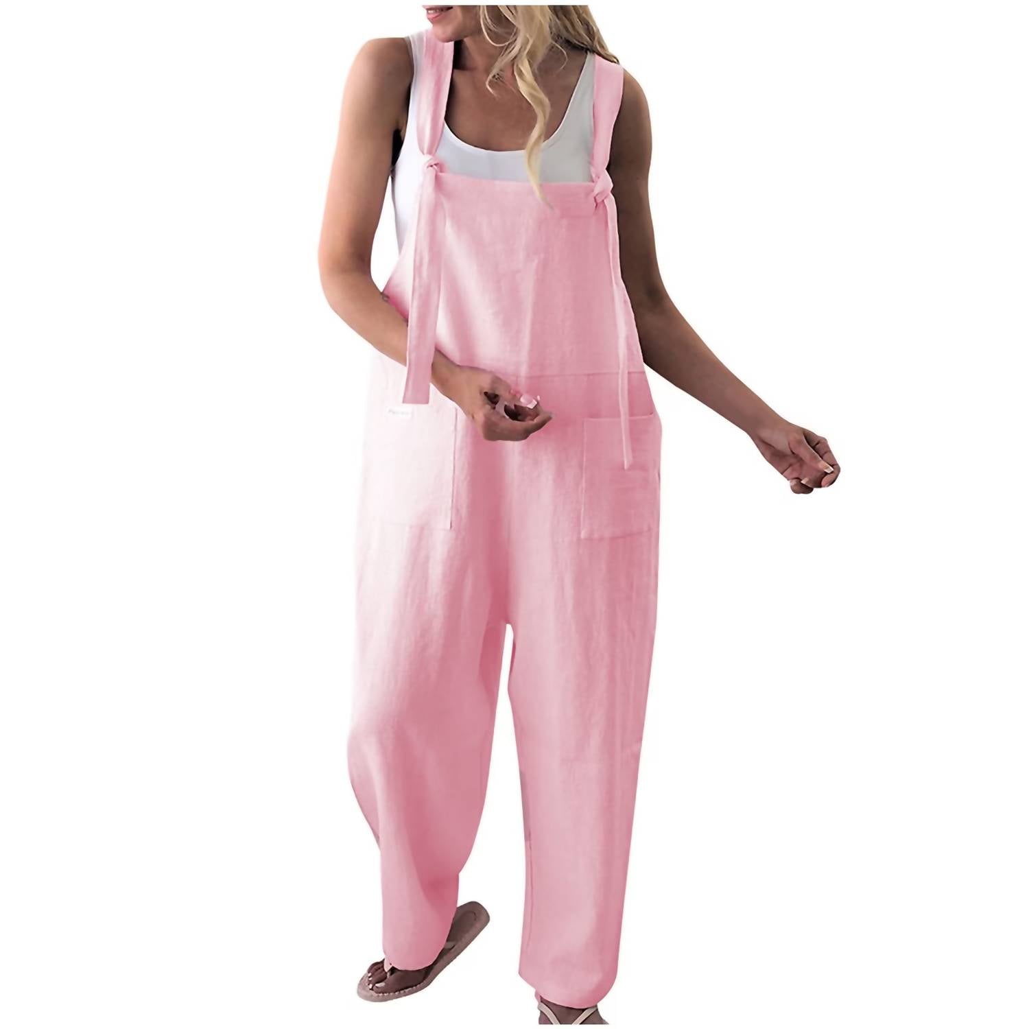 Bucketlist - V-back Oversized Solid Double Brushed Romper
