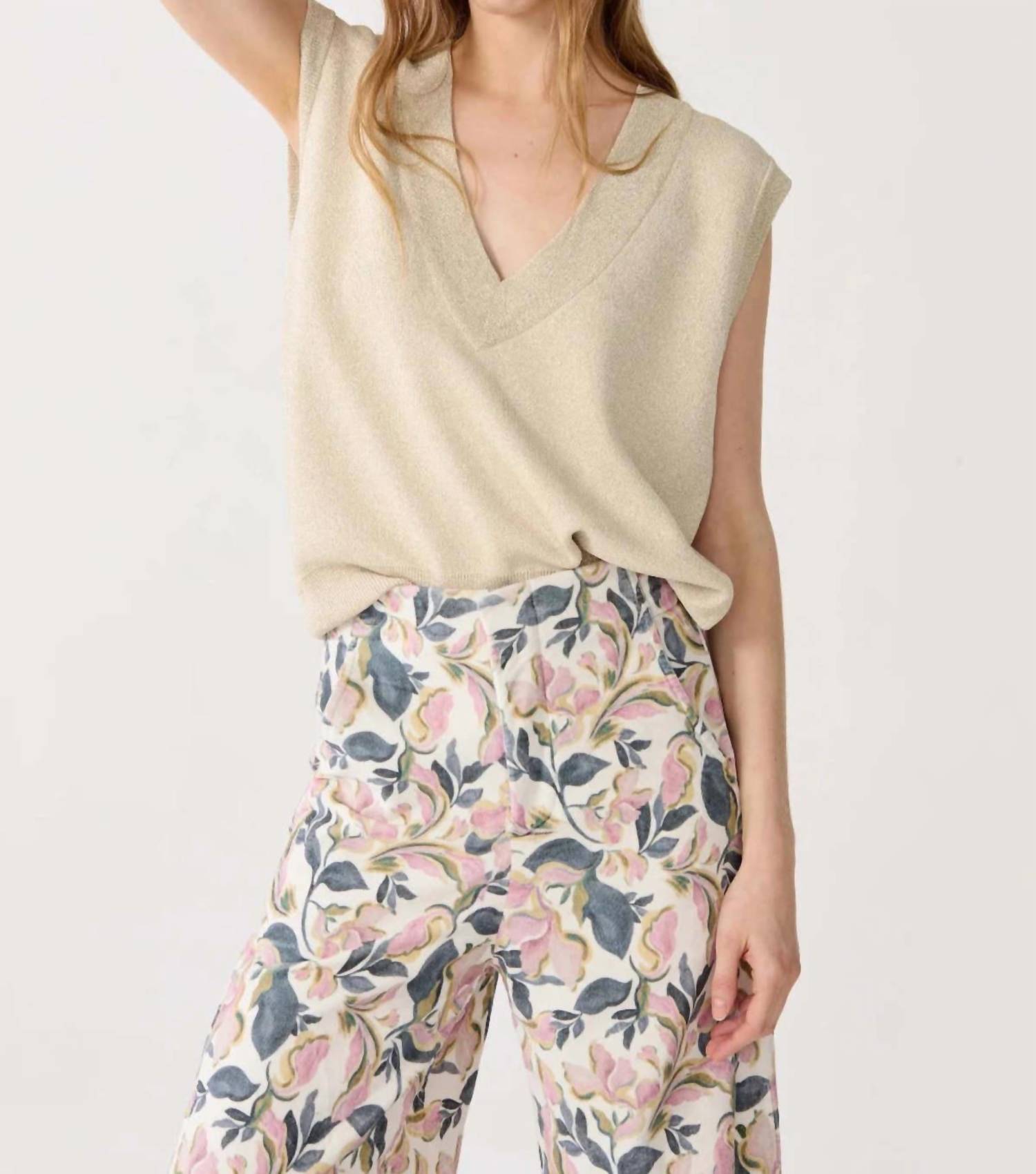 Lanhtropy - Preppy Lurex Knitted Vest