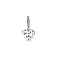 Pandora - Shooting Star Hearts Double Dangle Charm