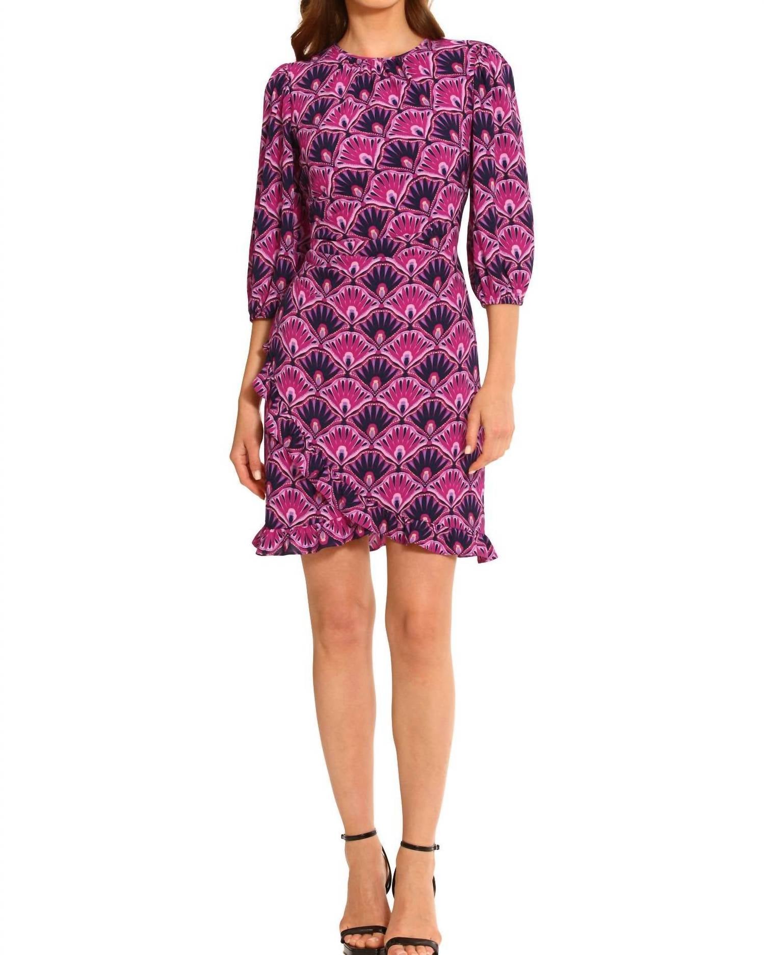 Maggy London - Quarter Sleeve Ruffle Hem dress