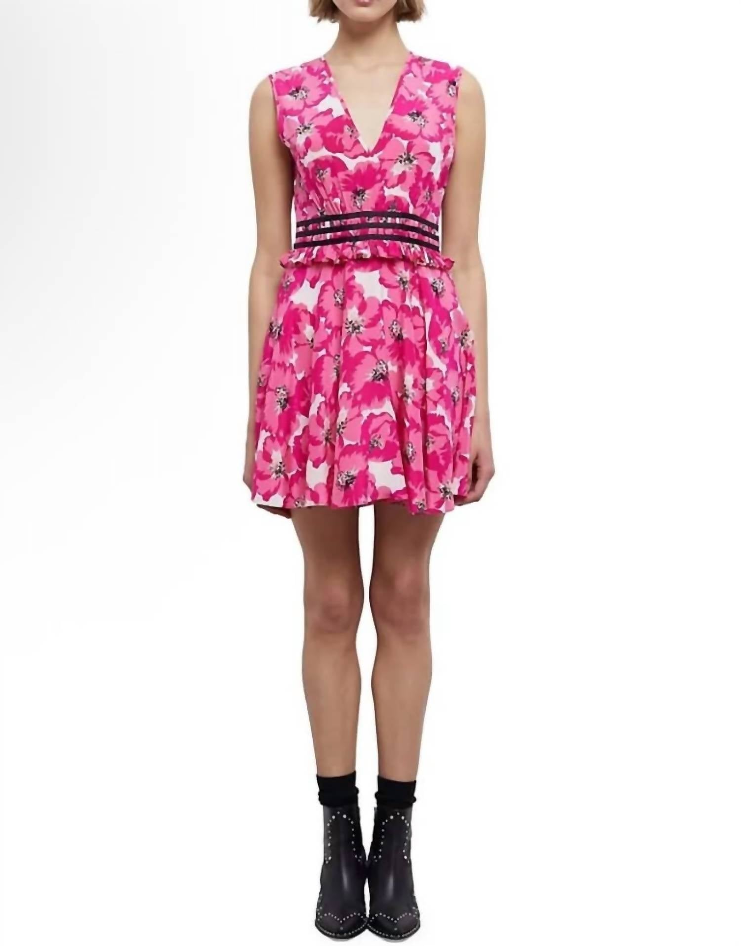 THE KOOPLES Party Silk Mini Dress in pink - women's dress