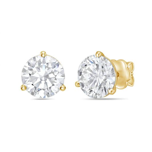 Diana M Jewels - Lab-grown Diamond Round Stud Earrings 1.00 Ctw, Three-prong Setting