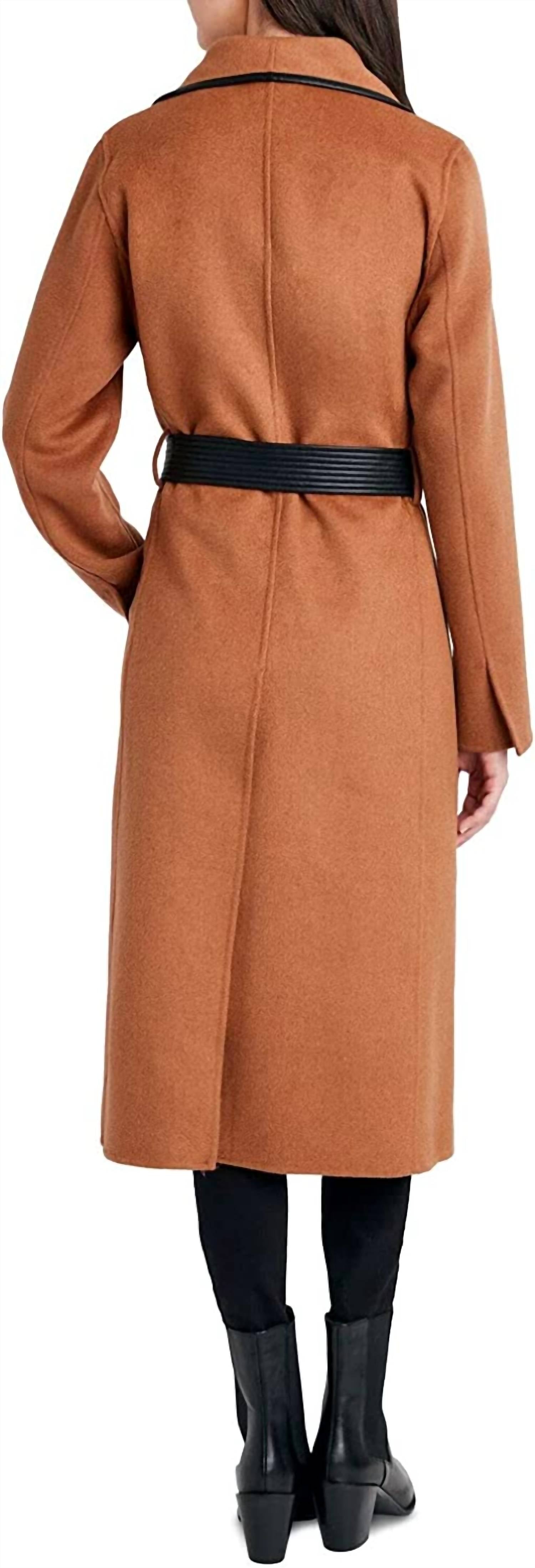 Women Black Juliette Double Face Wool Belted Coat