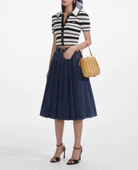 Self-Portrait - Stripe Crochet Top