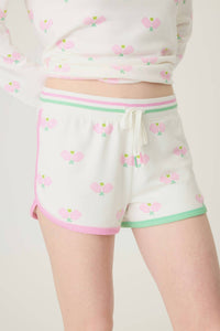 PJ Salvage Pickleball Courtside Shorts in ivory - women's shorts - detail view