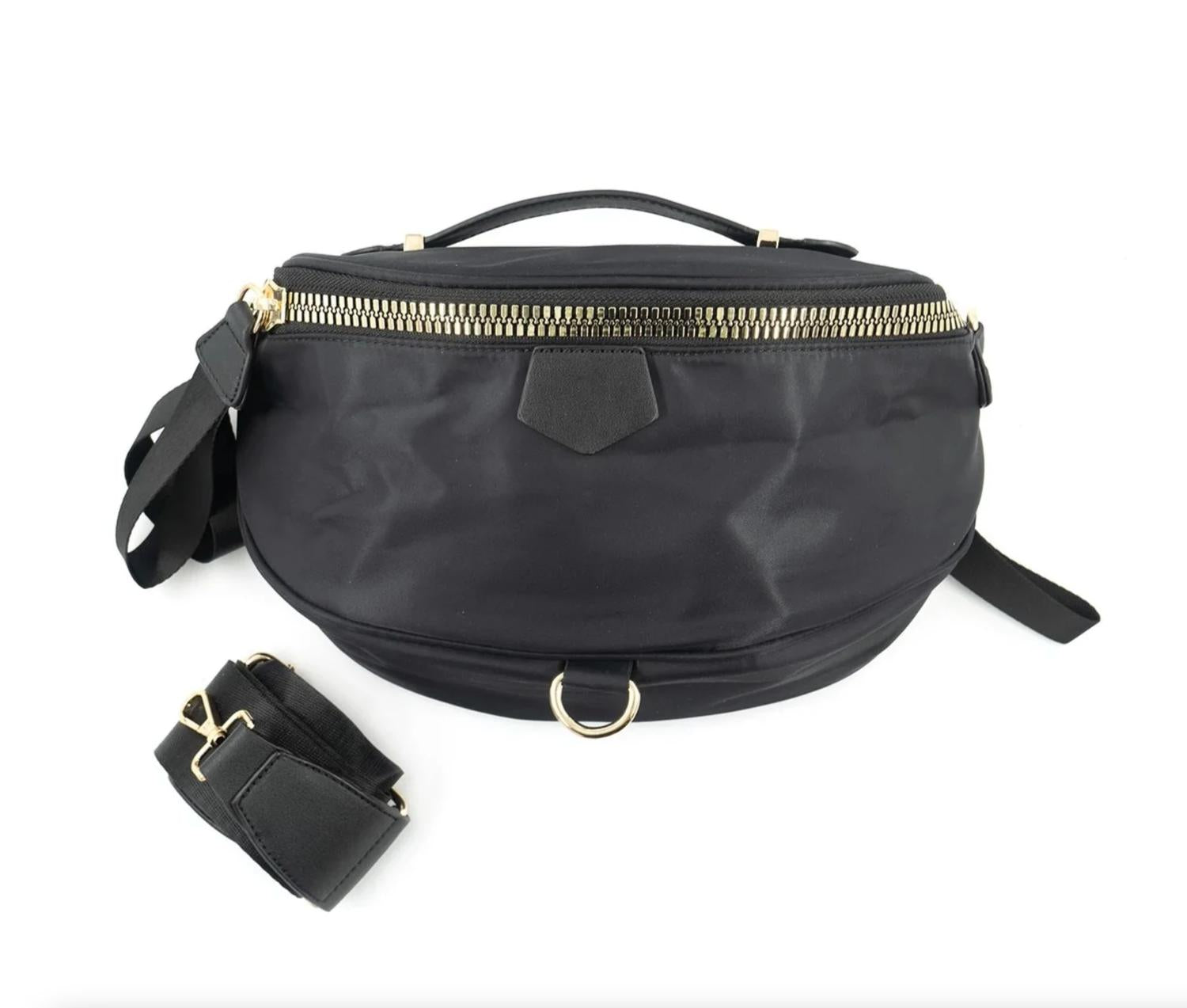 BC Handbags Women's Ryan Nylon Belt Bag in black - women's bag