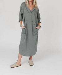 Three Bird Nest - Nest Meadow Long Sleeve Slit Maxi Dress