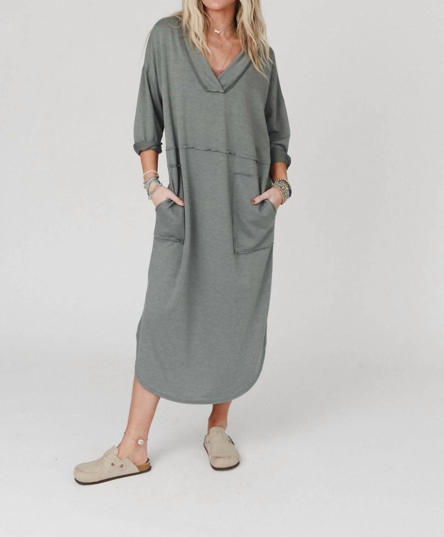 Three Bird Nest - Nest Meadow Long Sleeve Slit Maxi Dress