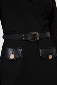 Joseph Ribkoff Wrap Front Dress With Belt in black - women's dress - view 5