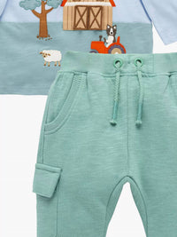 Purebaby - Baby Cotton Farm Life T-shirt And Trouser Set