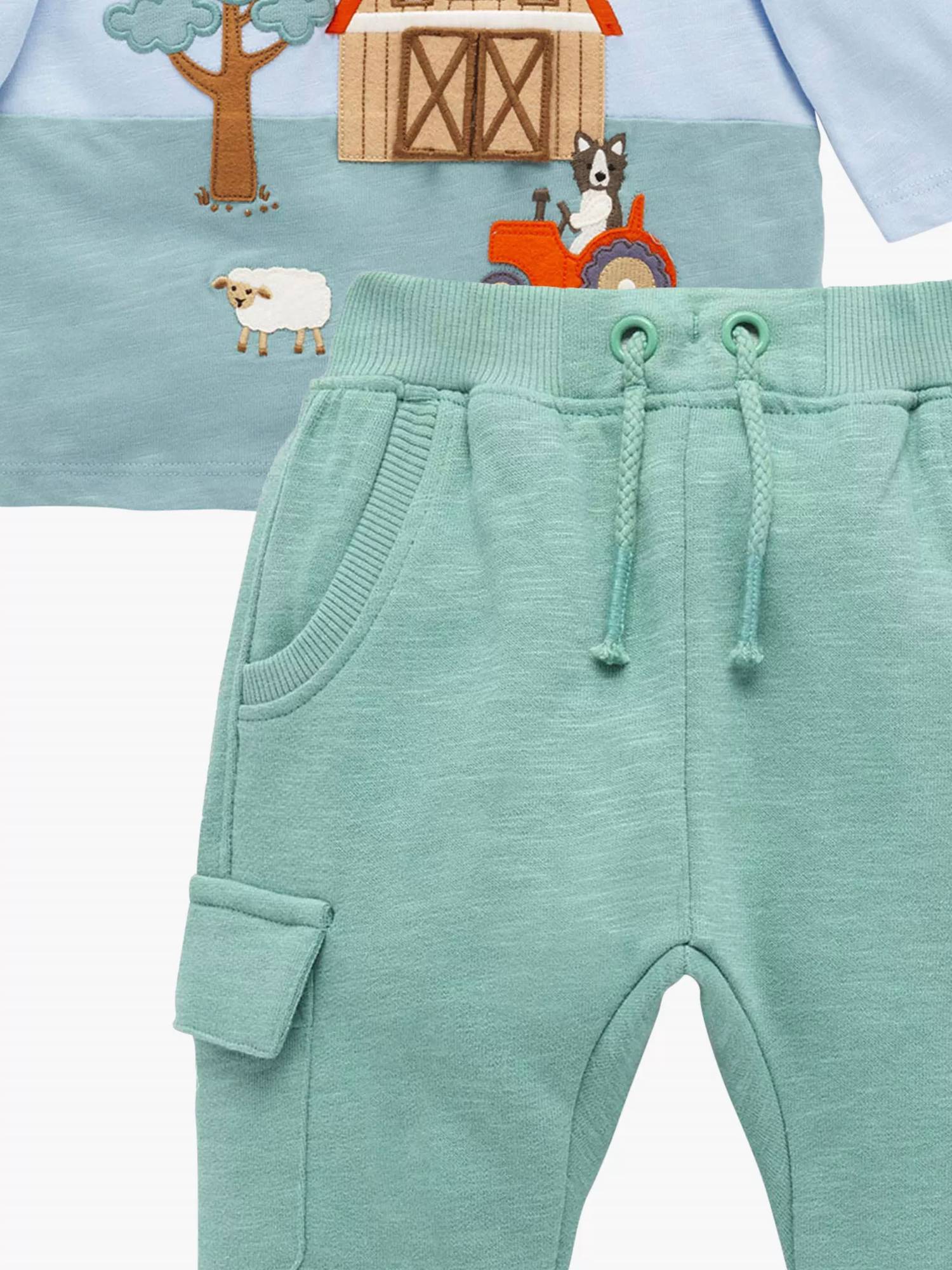 Purebaby - Baby Cotton Farm Life T-shirt And Trouser Set