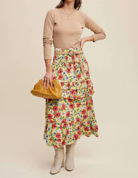 Listicle - Floral Convertible Dress Maxi Skirt