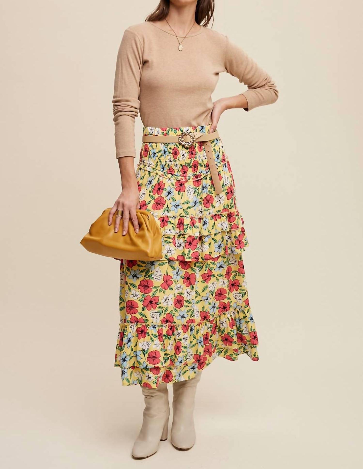 Listicle - Floral Convertible Dress Maxi Skirt