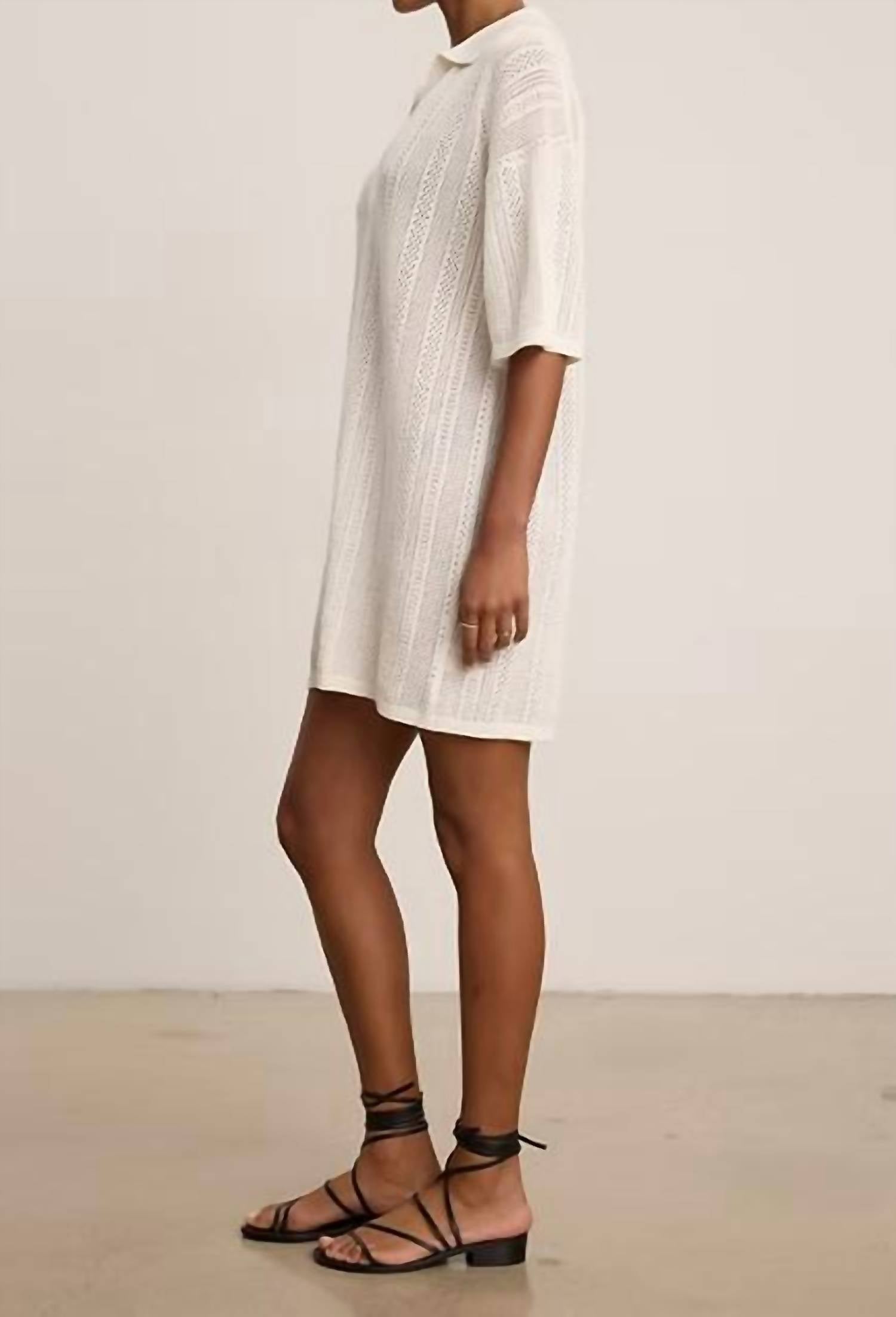 Velvet by Graham & Spencer Mila Dress in white - women's dress - detail view