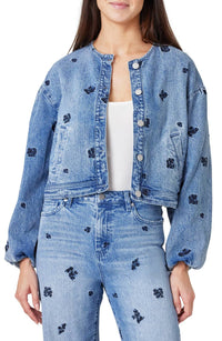 Habitual - Collarless Embroidery Jacket