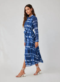 Bella Dahl - Long Sleeve Pleated Maxi Shirt Dress