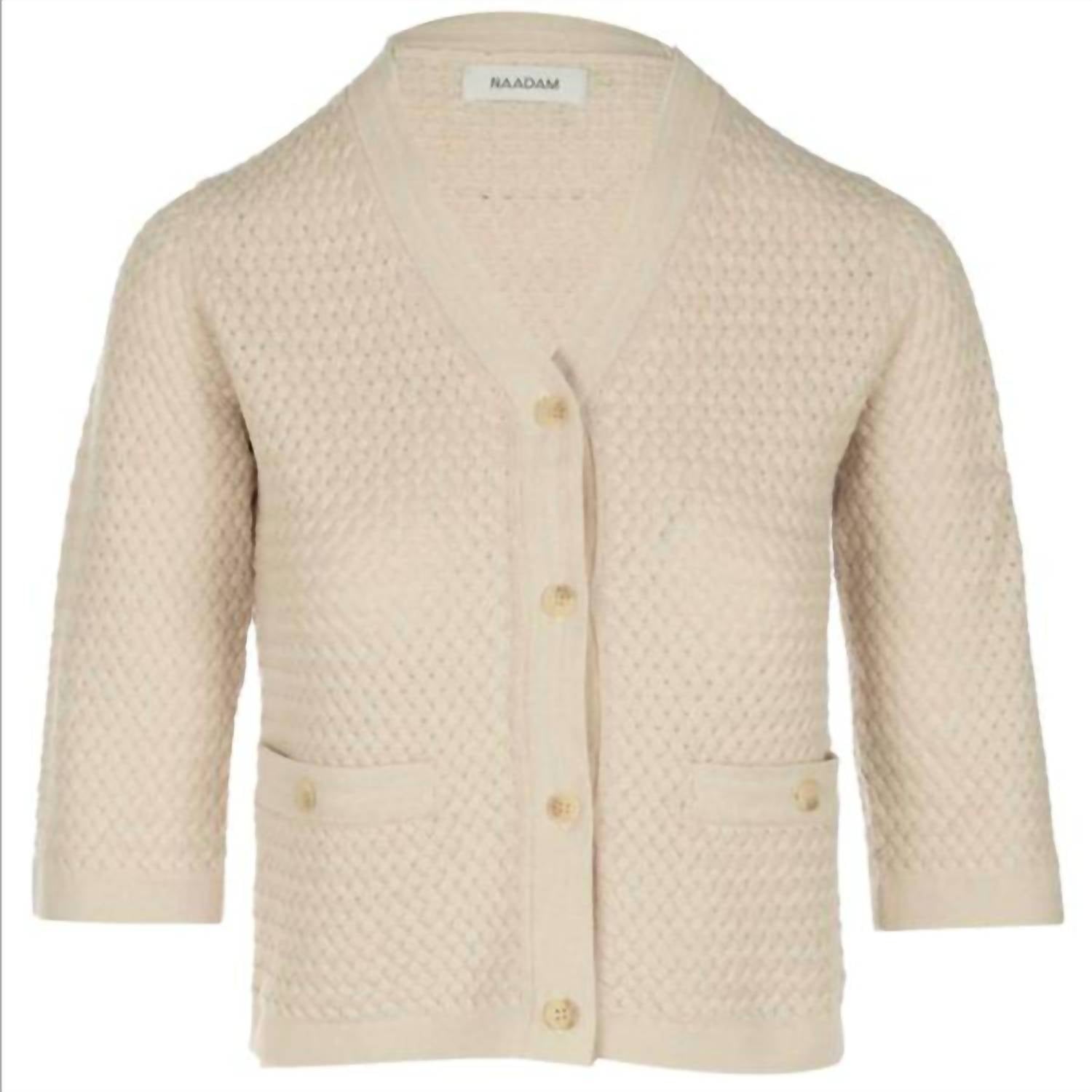 Naadam - Basketweave Short Sleeve Cardigan